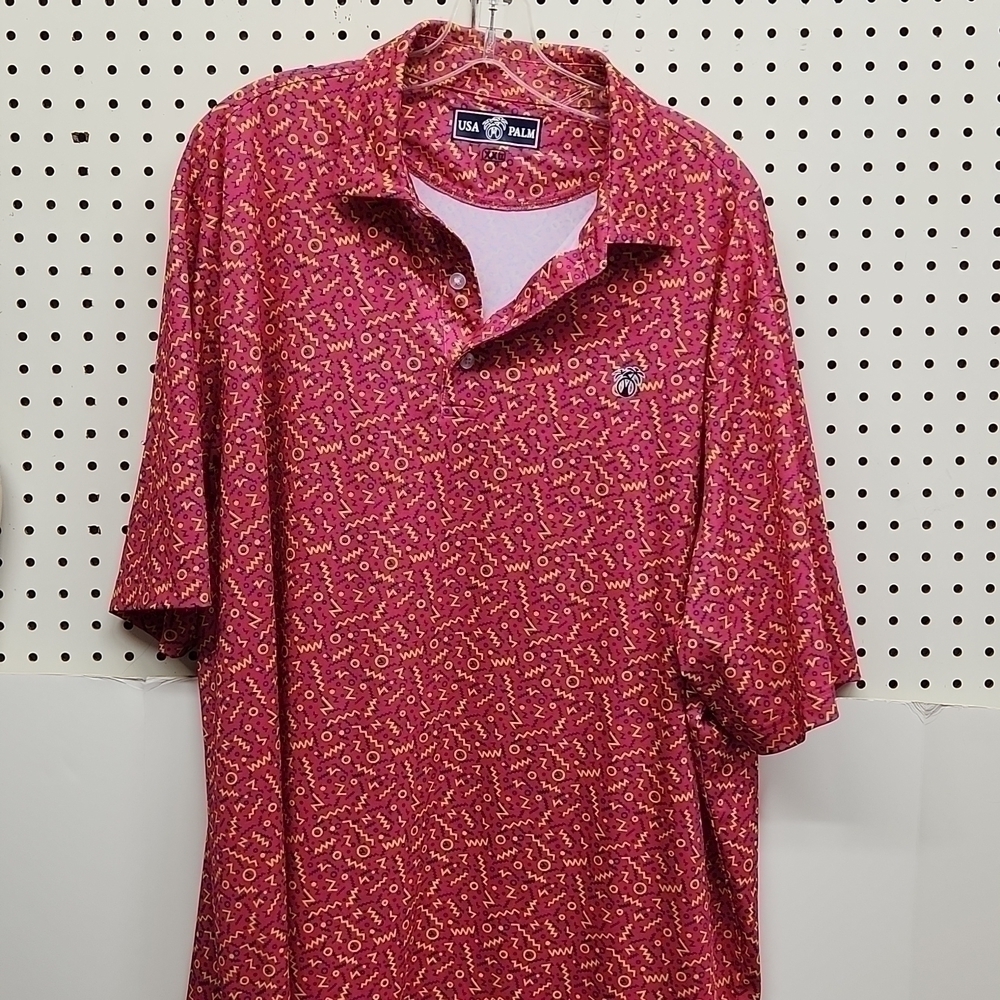 𝅺USA Palm golf shirt men's XXL EUC